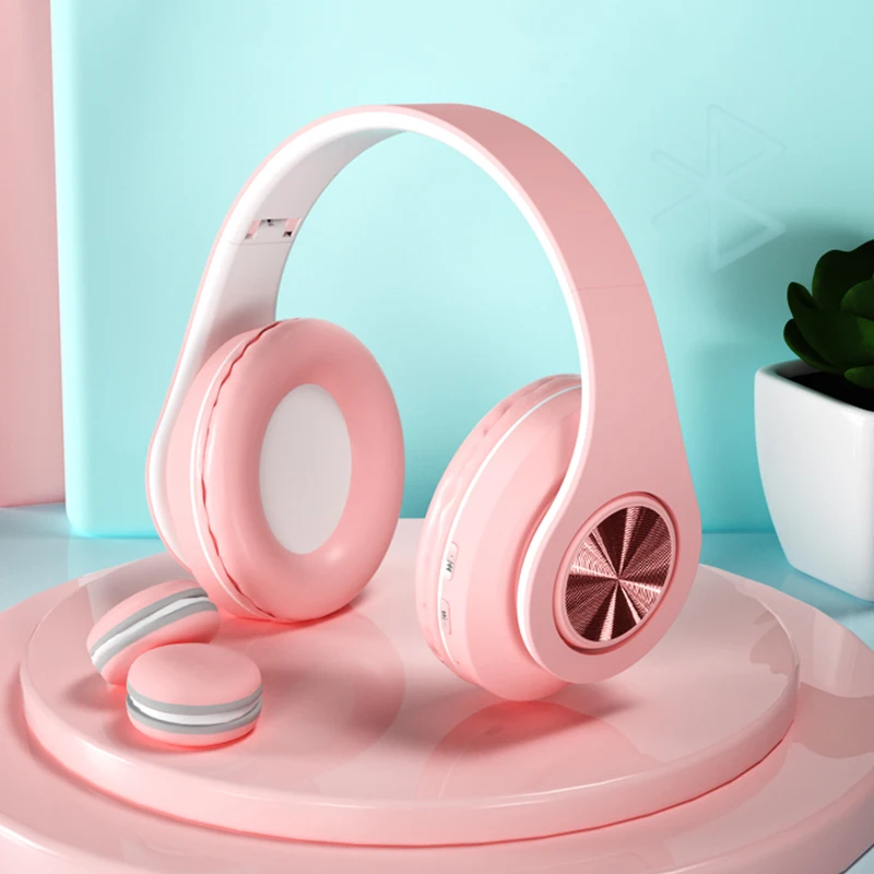 inpods Bomm Macaron Portable Wireless Bluetooth headphones HIFI true stereo sound quality support TF card 3 5mm headset cable