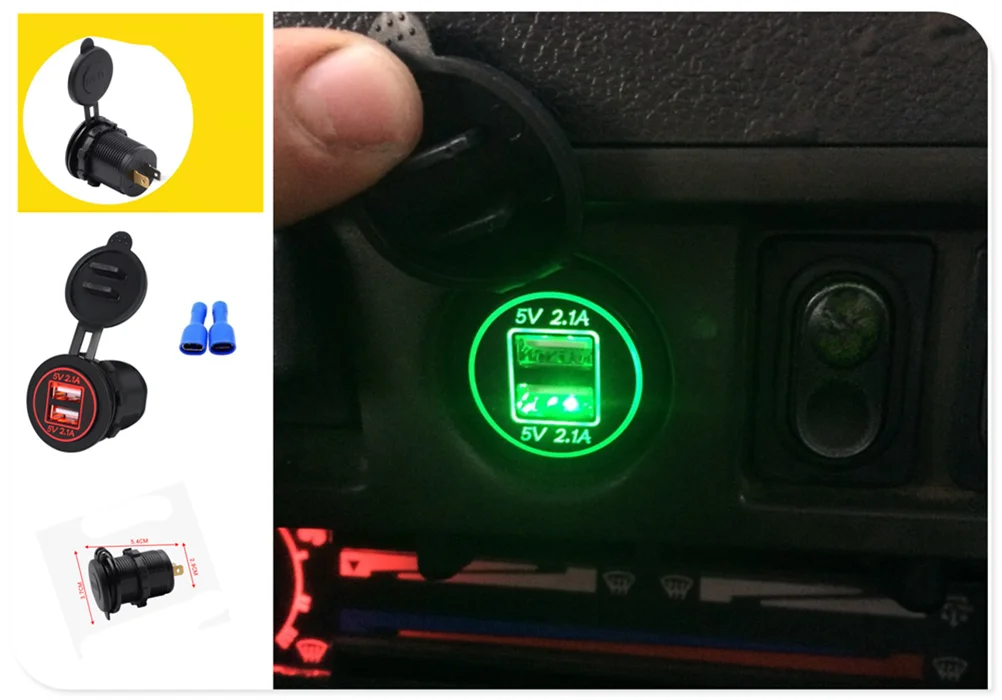 

4.2A car accessories charger universal 2 port USB with LED indicator for PEUGEOT 206 1998 2000 207 2006 2007 307 106