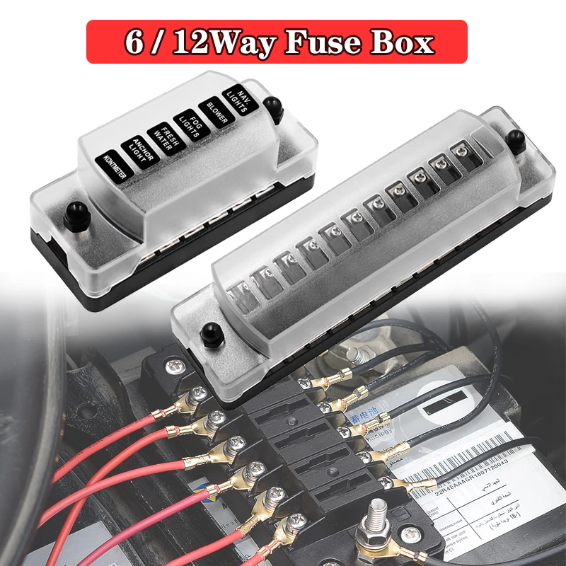 6 /12ways Fuse Box Holder Independent Positive Negative Without Fuse