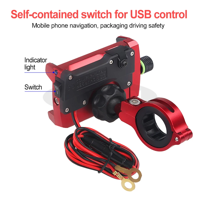 Украшенное мозаикой из драгоценных камней, 12/24V USB Зарядное устройство Регулируемый Алюминий сплав подставка для мобильного телефона для электрических автомобиля мотоцикла держатель для телефона на мотоцикл