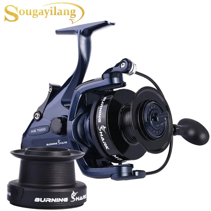 Sougayilang MG7000 Spinning Reel 13+1BB Sea Fishing Reel Feeder Carp Reels Fishing Tackle Coil De Pesca 9-14KG Drag Fish