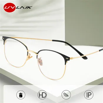 

UVLAIK Anti-blue Light Glasses frames Women Men Ultralight Alloy Metal Frame Transparent Brand Design Working Glasses