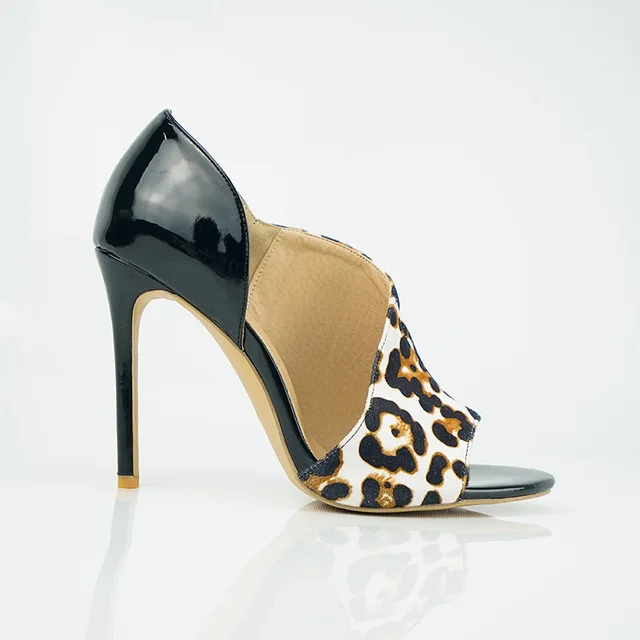 leopard Новинка; женские туфли-лодочки; женские модные пикантные туфли-лодочки на высоком каблуке; летние женские босоножки на высокой шпильке с открытым носком; свадебные вечерние туфли - Цвет: leopard