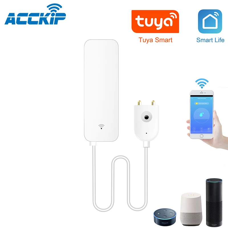 

ACCKIP WIFI Water Leakage Detector Wireless Water Leak Alarm Sensor IP67 Waterproof Smart Home Automation Support Smart Life APP