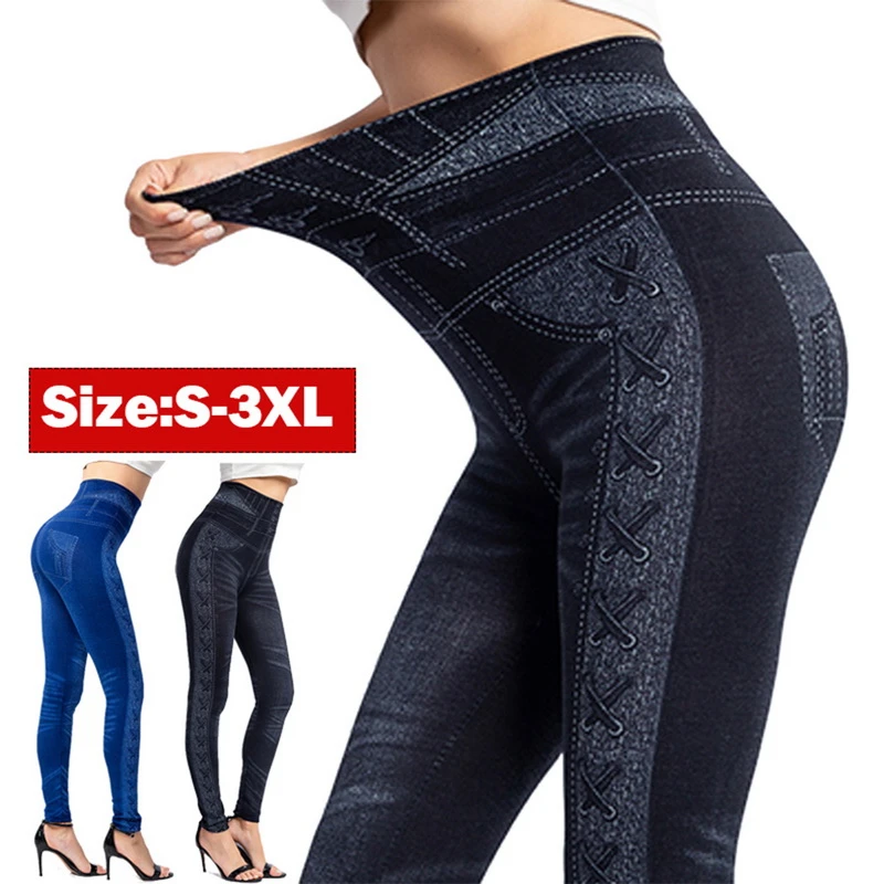 Push Up Seamless High Waist Warm Jeans Leggings Women Spring and Summer Elastic Jeggings Denim Pants Leggins Mujer Dropship nike leggings