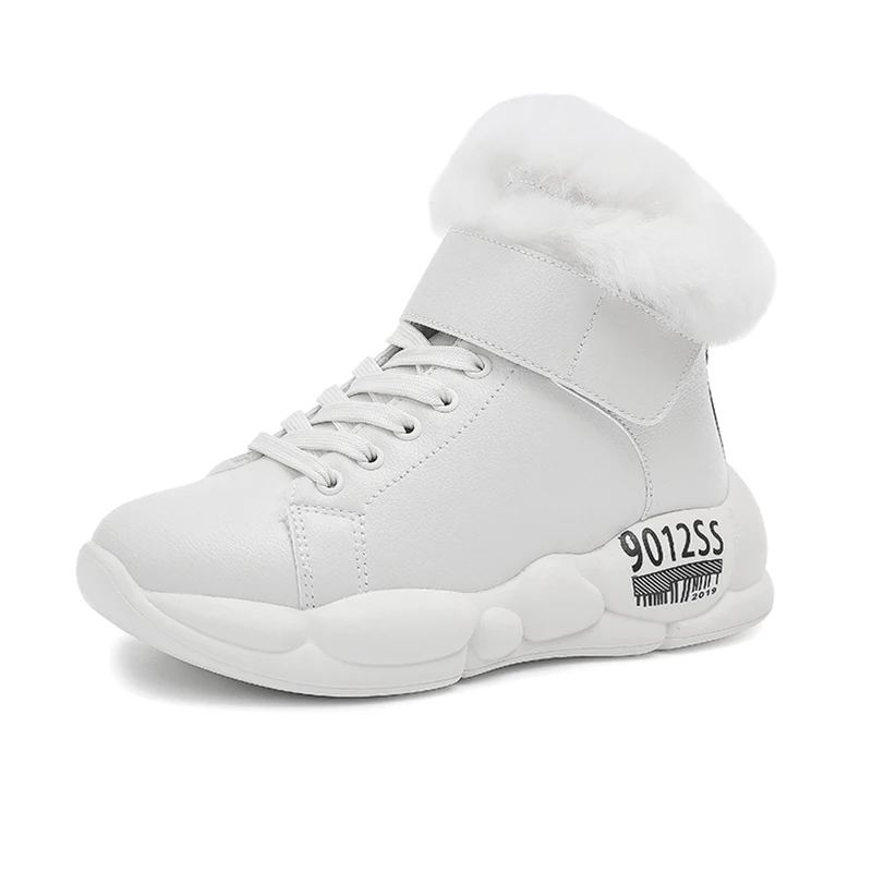 

CINESSD New Women Boots Winter Pure White Round Toe Ladies Booties Waterproof Women Shoes Female Warm Fur Botas Mujer Invierno