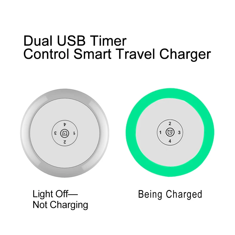Умное дорожное зарядное устройство PUJIMAX со светодиодным таймером и кабелем USB 1 м