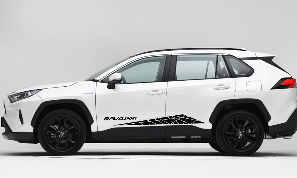 2 шт. наклейки на боковую дверь автомобиля для Toyota RAV4 Авто Виниловая пленка наклейки DIY Стайлинг автомобиля Тюнинг аксессуары