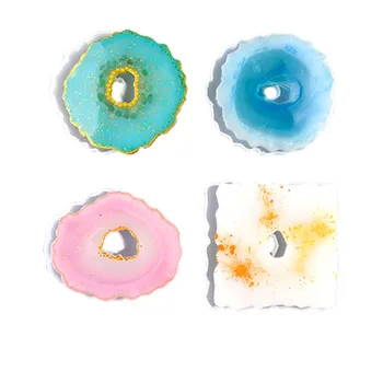 

New Agate Slice Silicone Mold Crystal Mold Make Your Own Coaster Resin Art Supplies Clear Coaster Mold Home Decoration Craft