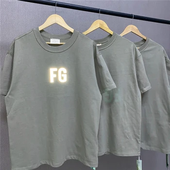 

Men T-shirt FG FOG Essentials Reflective Letter T Shirt For Women Loose Streetwear Tees Casual Harajuku Hip Hop Oversize Tshirts