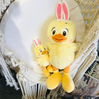 

1pc15cm Super Kawaii Rabbit Chicken Plush Pendant Soft Yellow Chick Stuffed Dolls Satchel Decoration Gift Girl Christmas Gifts