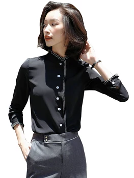 

Formal Solid Color Blouse Women Office Professional Casual Women Shirts Elegant Button Up Koszula Damska Woman Clothes YY50WB
