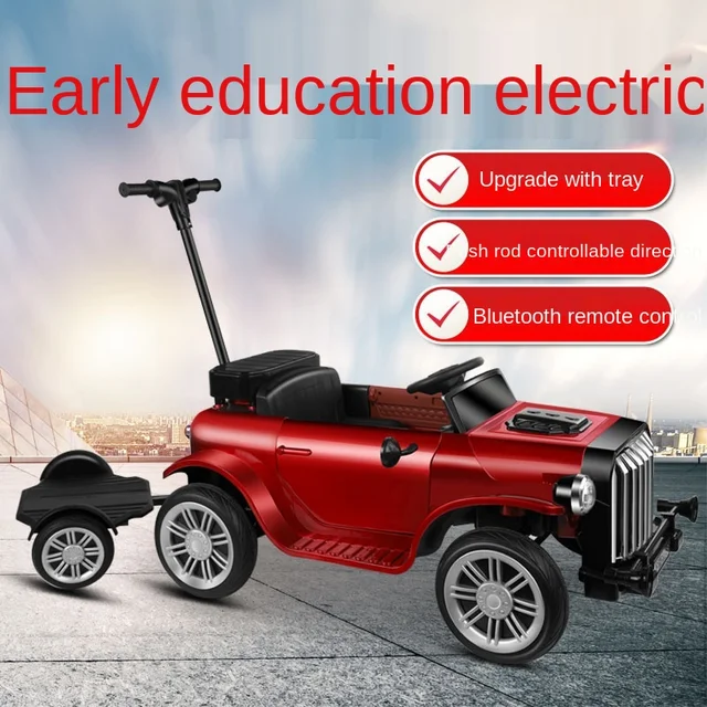 Doki Children's Electric Cars Parent-child Interaction Pushed Car Children Four-wheel Baby Remote Control Toy Car 2021 2