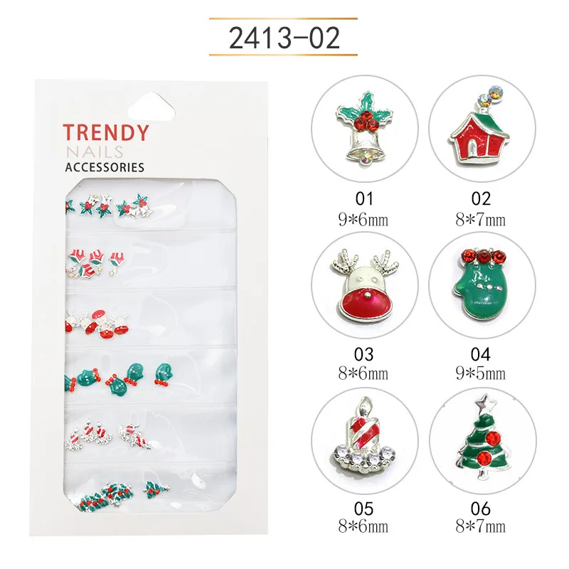 Металлизированное украшение для ногтей 3D наклейка блестящая переводная наклейка Санта-Клаус Снеговик Рождество Зима