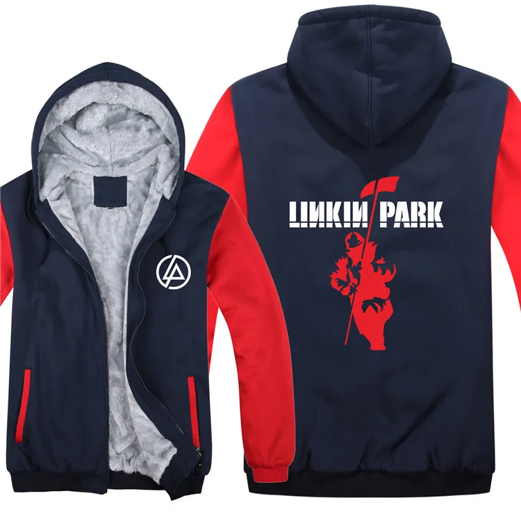 as picture Толстовки в стиле хип-хоп Linkin Park, куртка, утепленный мужской пуловер на молнии, зимняя флисовая шерстяная толстовка с лайнером, музыка, рэп, Linkin Park, толстовка - Цвет: as picture