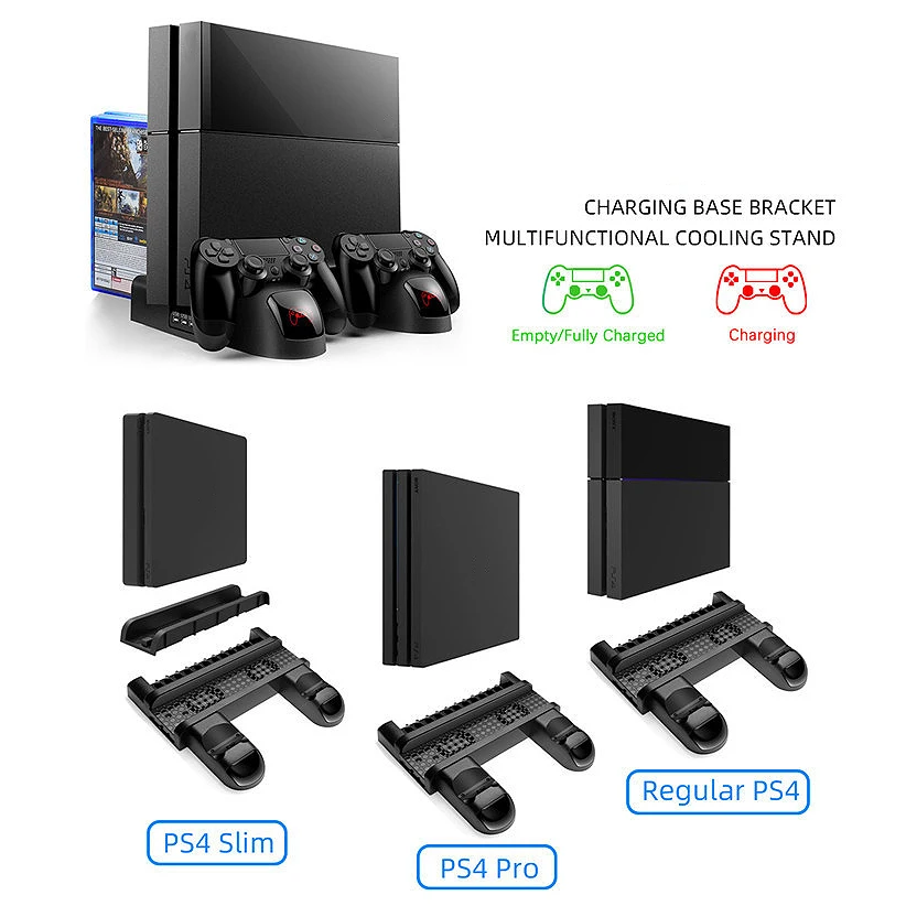 Многофункциональная подставка зарядное устройство контроллер док-станция для PS4/PS4 Slim/PS4 Pro зарядный кронштейн Подставка охлаждающий вентилятор 3 USB