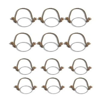 

12Pack Burlap Wire Stainless Steel Handles for Mason Jar, Ball Pint Jar, Canning Jars, Regular Mouth Solar Mason Jar