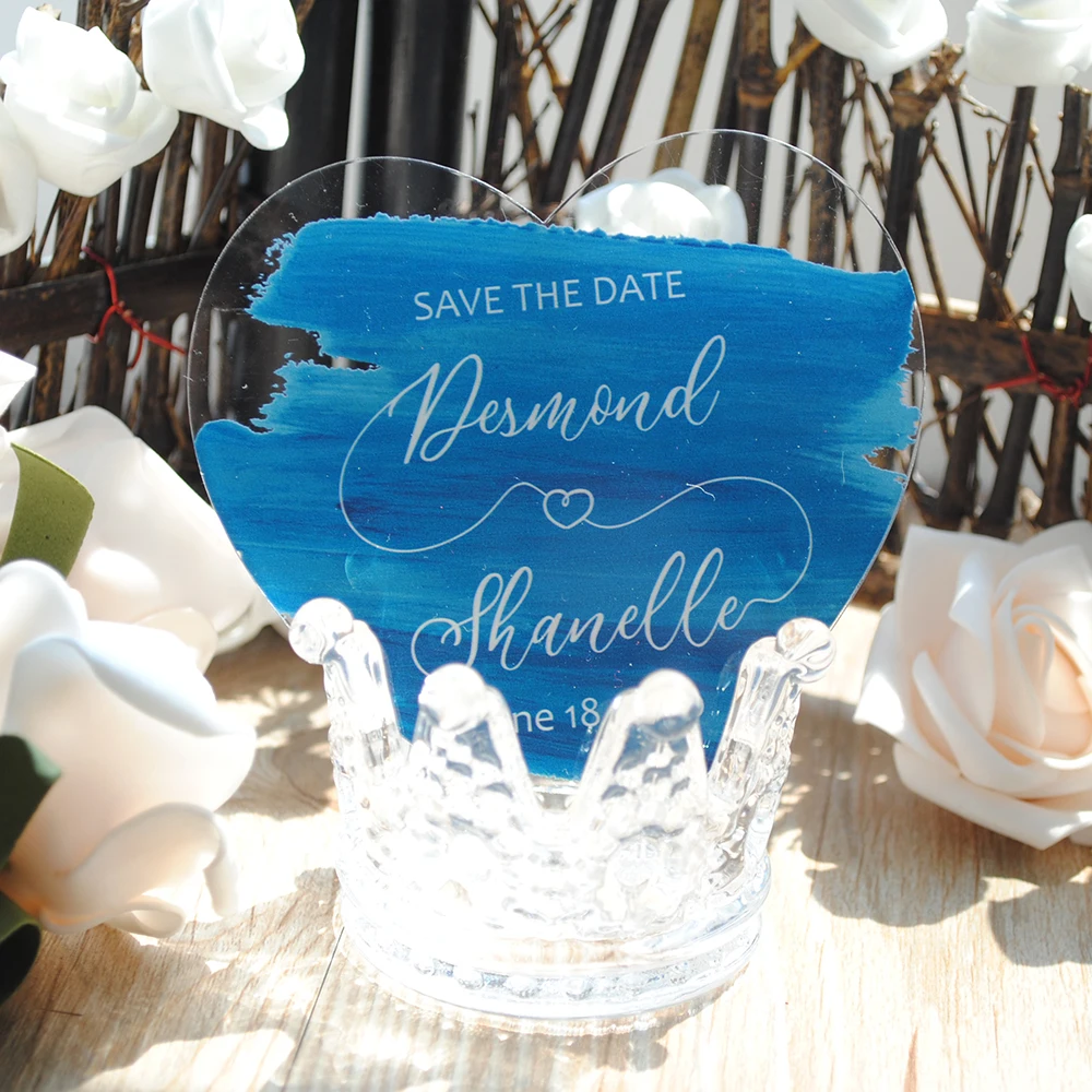 High Quality Uv Printing Eco friendly Inks Save The Date Acrylic Card 