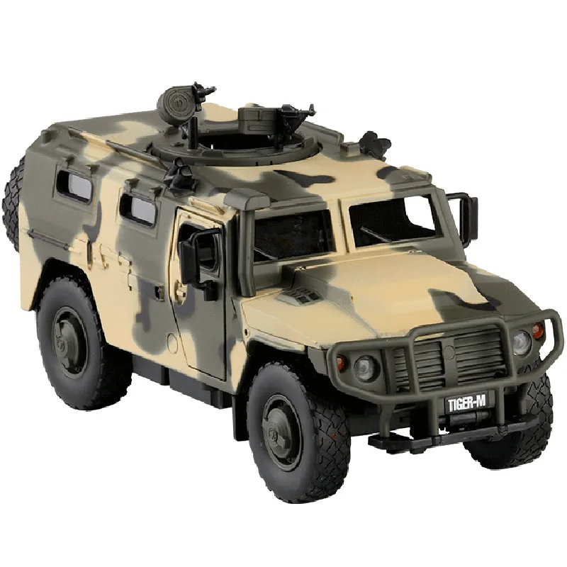 

JACKIEKIM1: 32 Russia Tiger-type Armoured Car Heavy-duty Car Sound And Light Warrior Alloy Car Model 823533