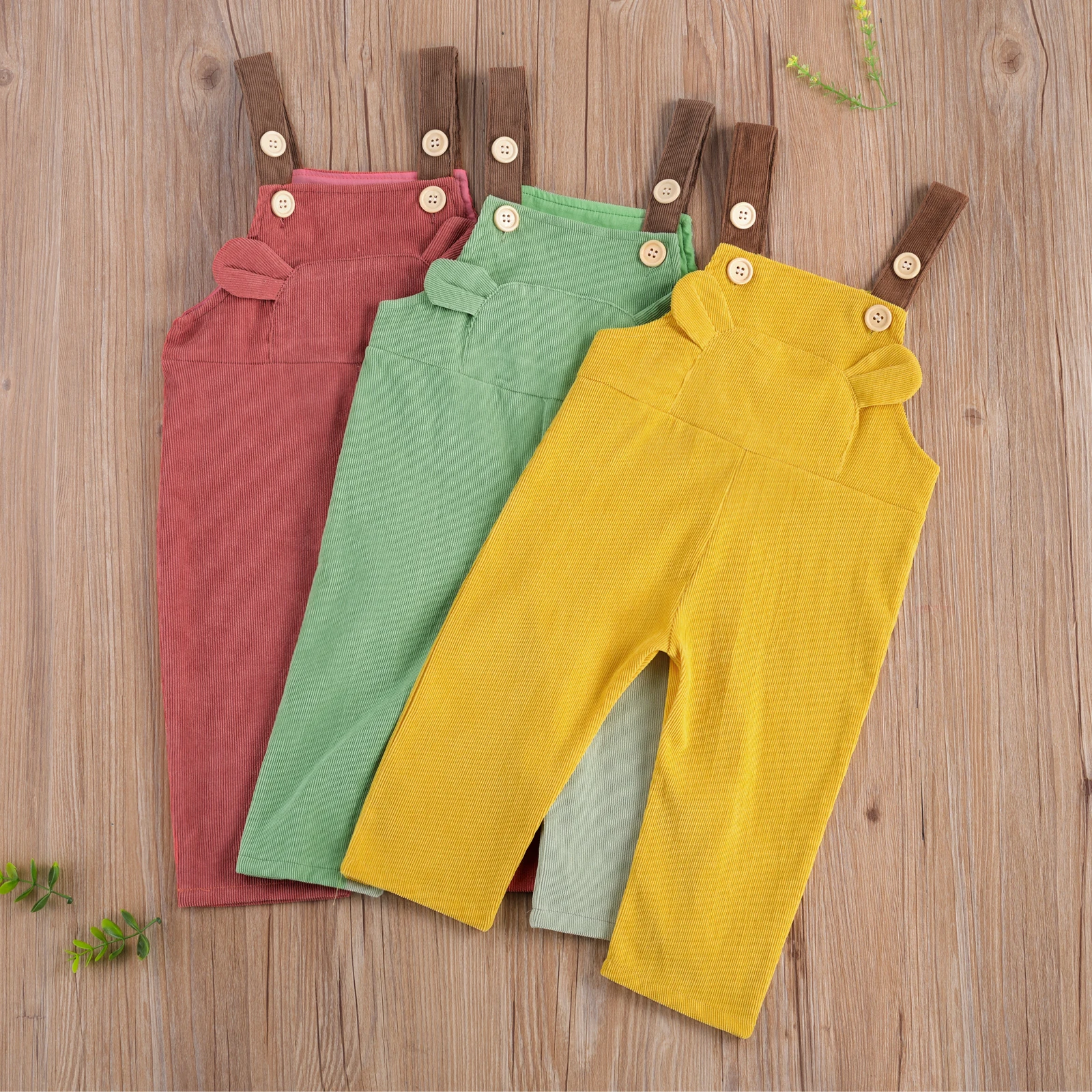 Aixin Kids Toddler Baby Boy Girl Overalls Solid Straps Suspender Pants Corduroy Bib Trousers with Pocket Bottoms Fall Winter 