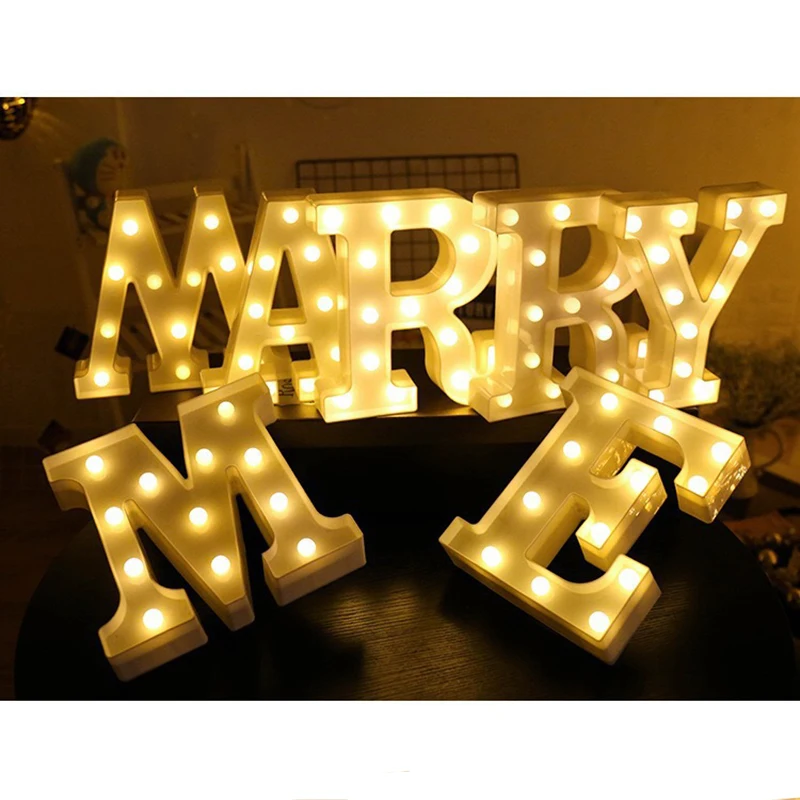 

Night Light Neon Alphabet Lamp 26 Letters Number Color Change For Birthday Wedding Party Bedroom Wall Hanging Decor Light Night