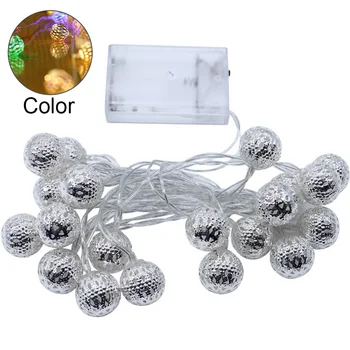 

20LEDs Bar Garden Iron Art Outdoor Waterproof Orb Romantic Moroccan Ball Patio Home Decoration Fairy Solar String Lights Party