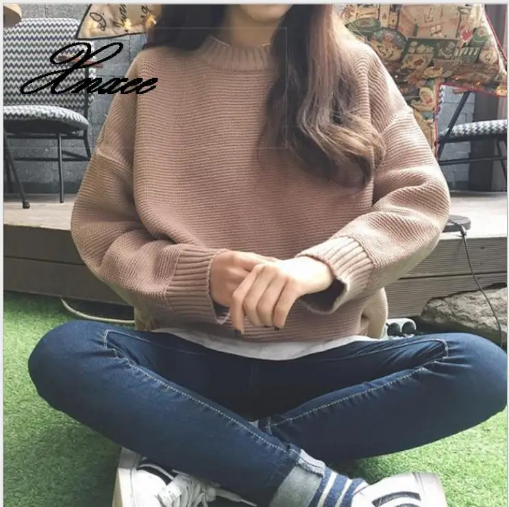 

Xnxee Sweater Women Oversize For Women Warm Winter And Autumn Long Sleeve O-neck Solid Color