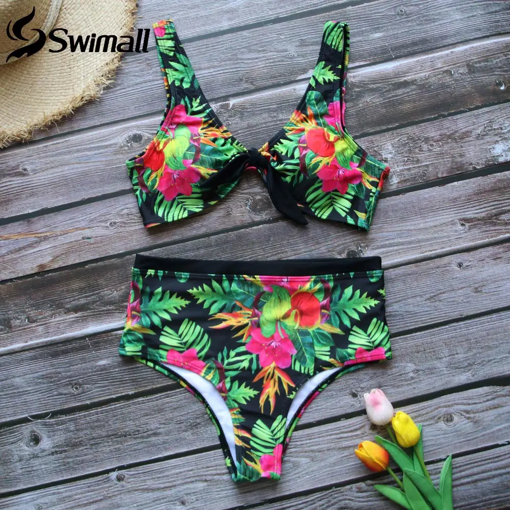 

Bikini 2020 High Waist Swimwear Women Floral Print Swimsuit Female Beachwear Bathing Suit Biquinis Feminino Summer Swim Wear