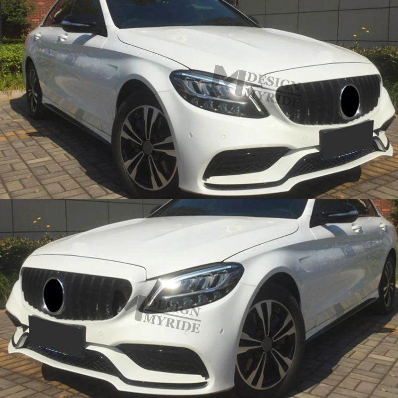 Для MB Mercedes C205 W205 C Класс GTS стиль решетка гриль решетки ABS черный глянец без камеры C63 Fit спортивный передний бампер