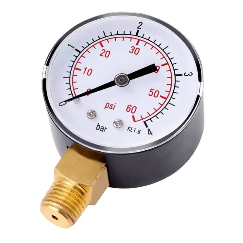 0-4bar/0-60psi гидравлический воздушный компрессор, измеритель давления топлива, воздуха, масла, высокого вакуума 1/" NPT Боковое крепление