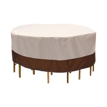 

Anti Fading Round Furniture Covers Waterproof Foldable Outdoor Patio Oxford Cloth Portable Summer Winter Home Garden Table Chair