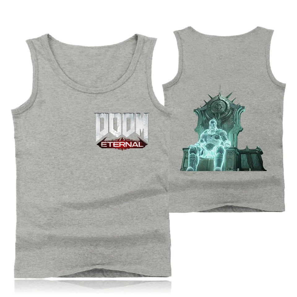 doom eternal Summer cotton sleeveless Tank Tops men's sports vest training sweat-absorbent round neck vest bottoming shirt doom eternal Summer cotton sleeveless Tank Tops men's sports vest training sweat-absorbent round neck vest bottoming shirt