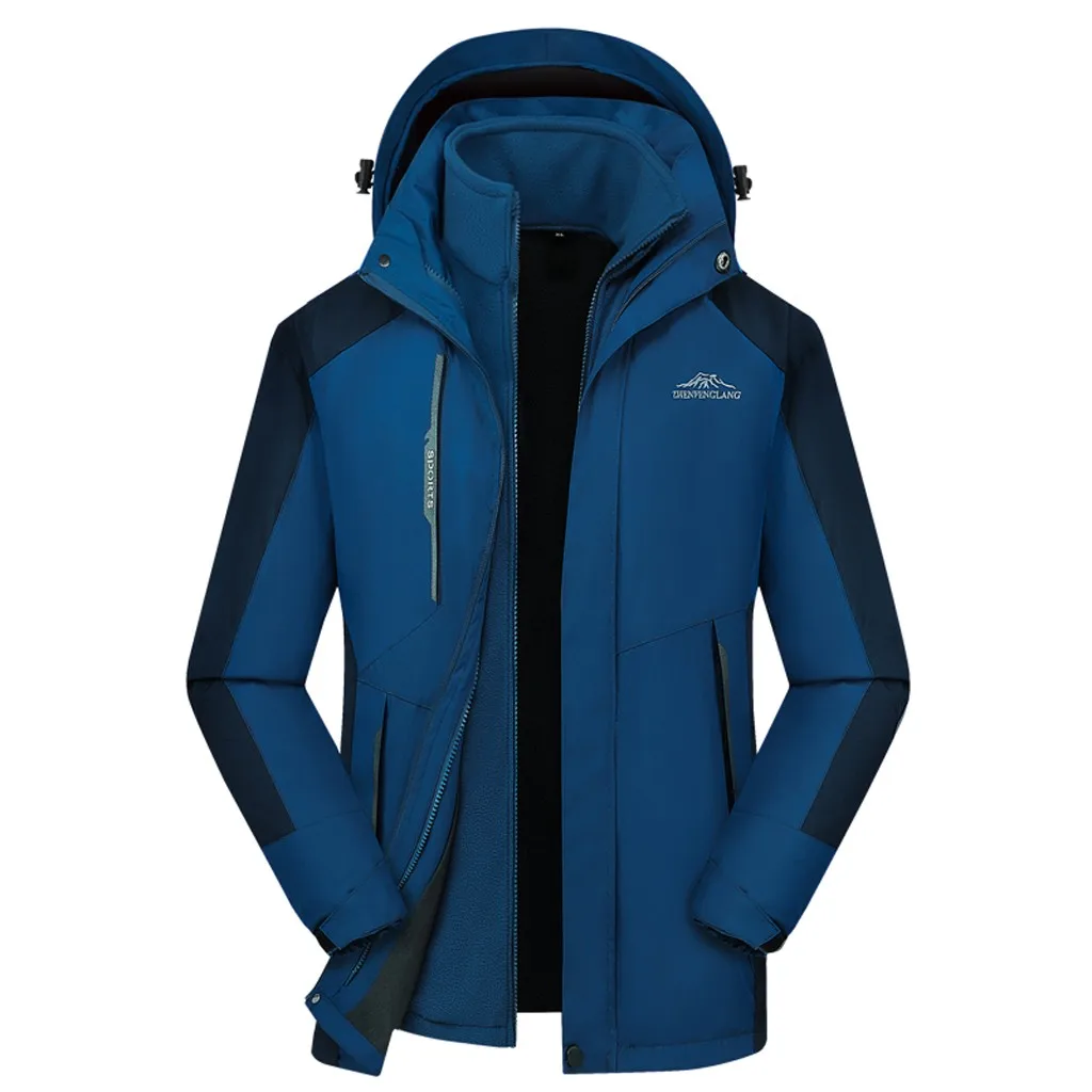 

Winter Jacket Men Windbreaker Waterproof Jacket Hooded Fleece Detachable Sport Outdoor Coat Softshell Jacket Men Corta Vento