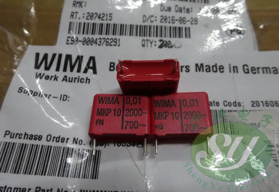 10шт RED WIMA MKP10 0,01 мкФ 2000V p15mm MKP-10 103/2000V аудио 10nf пленка 103 PCM15 горячая Распродажа 0,01 мкФ/2000 V