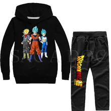 Комплекты одежды для маленьких мальчиков и девочек коллекция года, весенне-осенний спортивный костюм толстовки с капюшоном с принтом «Жемчуг дракона» спортивный свитер+ штаны Детский костюм