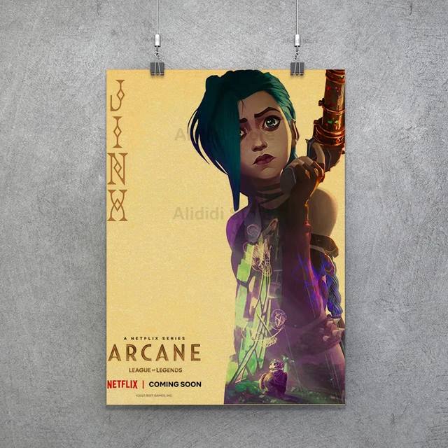 Popular TV Show Arcane Kraft Paper Poster Vi Viktor Jayce Jinx Home Decor Study Bedroom Bar Cafe Wall Paintings Stickers Posters Poster