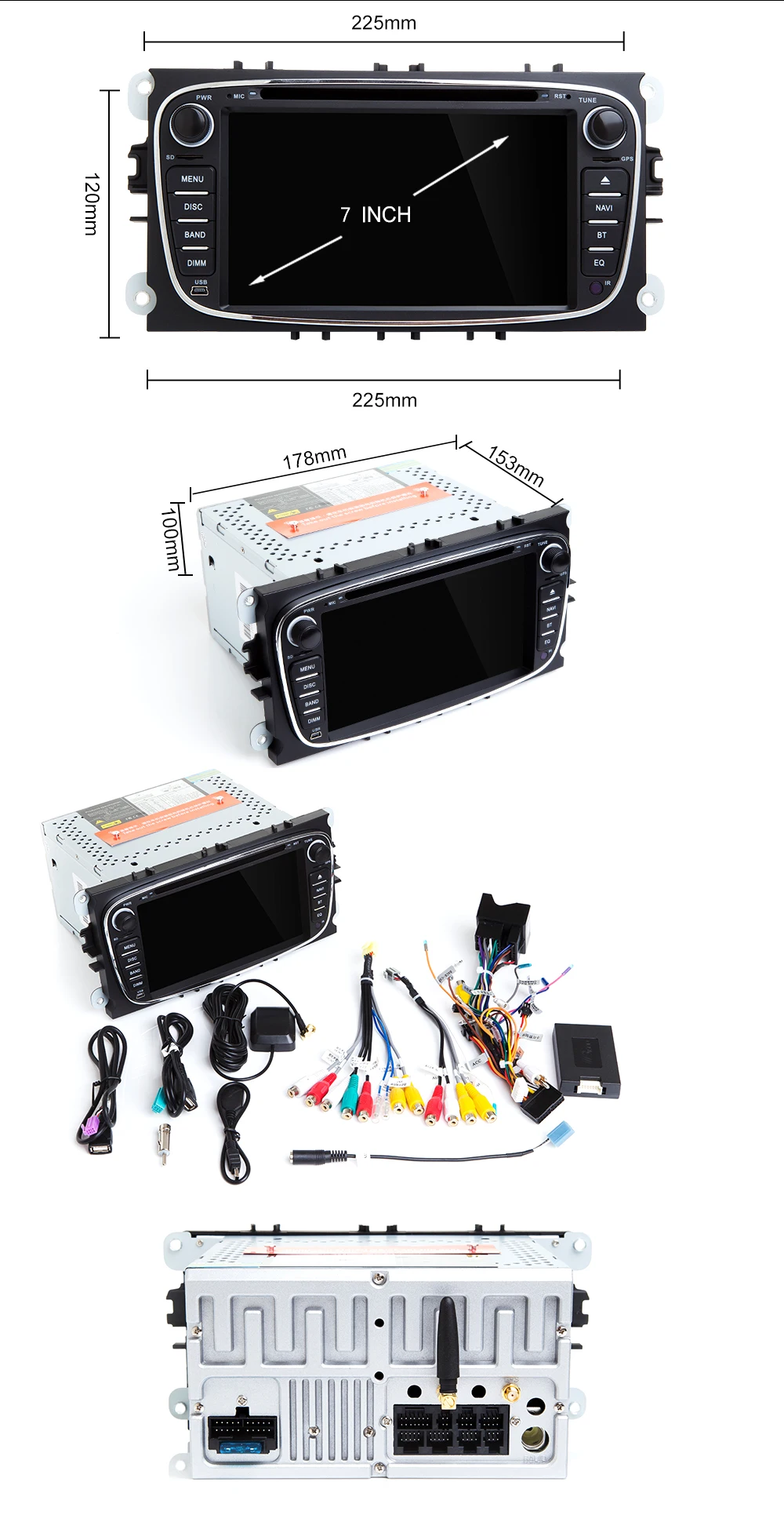 Ips DSP 8 Core 4G 64G 2 din Android 9 Автомагнитола для Ford Focus 2 3 mk2 Mondeo 4 Kuga Fiesta TransitConnect S-MAXC-MAX мультимедиа