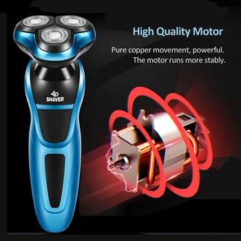 

4D Floating Whole Body Washable Electric Shaver Rechargeable Shaving Machine Men Triple Blade Razor USB Charging Beard Trimer 35