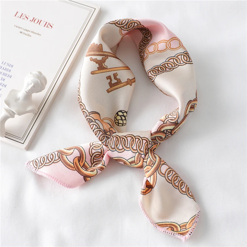 2020 новый маленький квадратный шелковый шарф женская сумка для волос фуляр