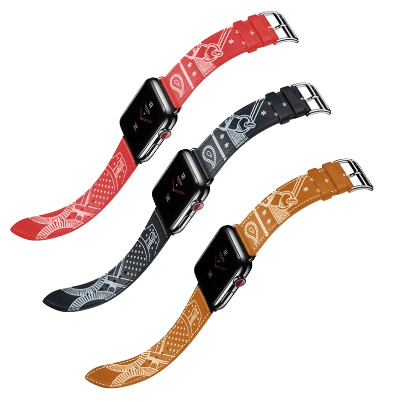 Для Apple Watch Series 4 5 40 мм 44 мм ремешок из натуральной кожи для часов herm Apple Watch Band Series 1 2 3 Ремешки для наручных часов браслет