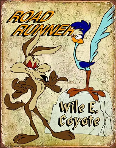 Road Runner Wyle Безнадежное предприятие йосемит Сэм Оловянная картина «металлические номерные знаки» оловянный знак настенная декоративная доска Ретро бар и бар оловянный плакат - Цвет: Road Runner Wyle
