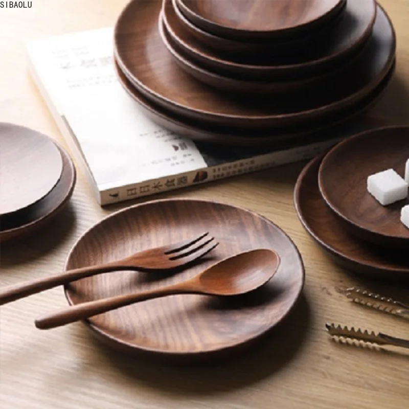 

Storage Tray Display Board Round Solid Wood Food Pan Pan Fruit Tray Basin Bottom Frame Decoration Home Decoration
