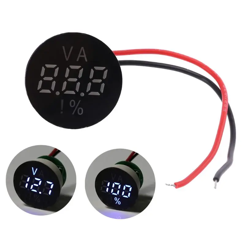 

Digital Voltage Indicator 2 Wires 12V 48V 120V Battery Tester Lithium Lead-acid