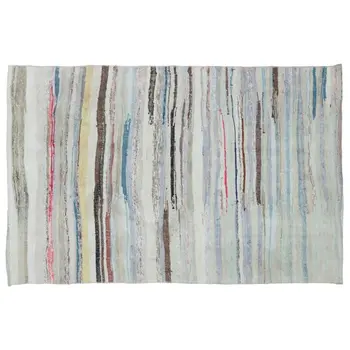 

Handmade Multicolor Vintage English Striped Rug Area Rug 132x203 Cm-4'4''X6'8''