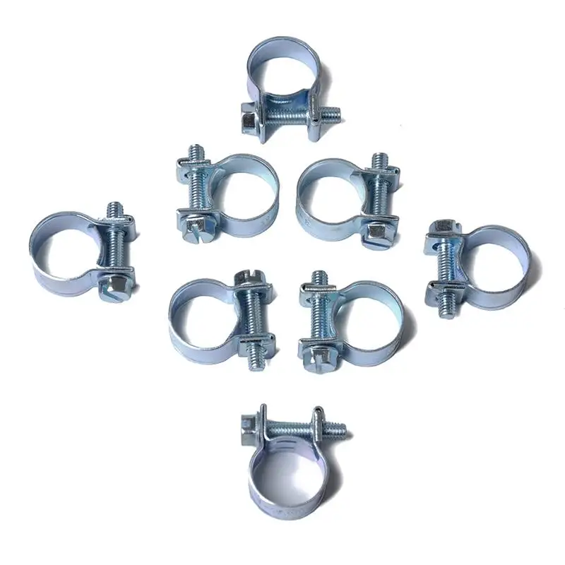 Car Fuel Hose Clips Hoses Clamps Set Mini Carbon Steel Air Hose Clamp Diesel Petrol Pipe Clips 10PCS/Set spring clip clamps,hose clamps,spring clamps,spark plug wire clamps,exhaust pipe clip