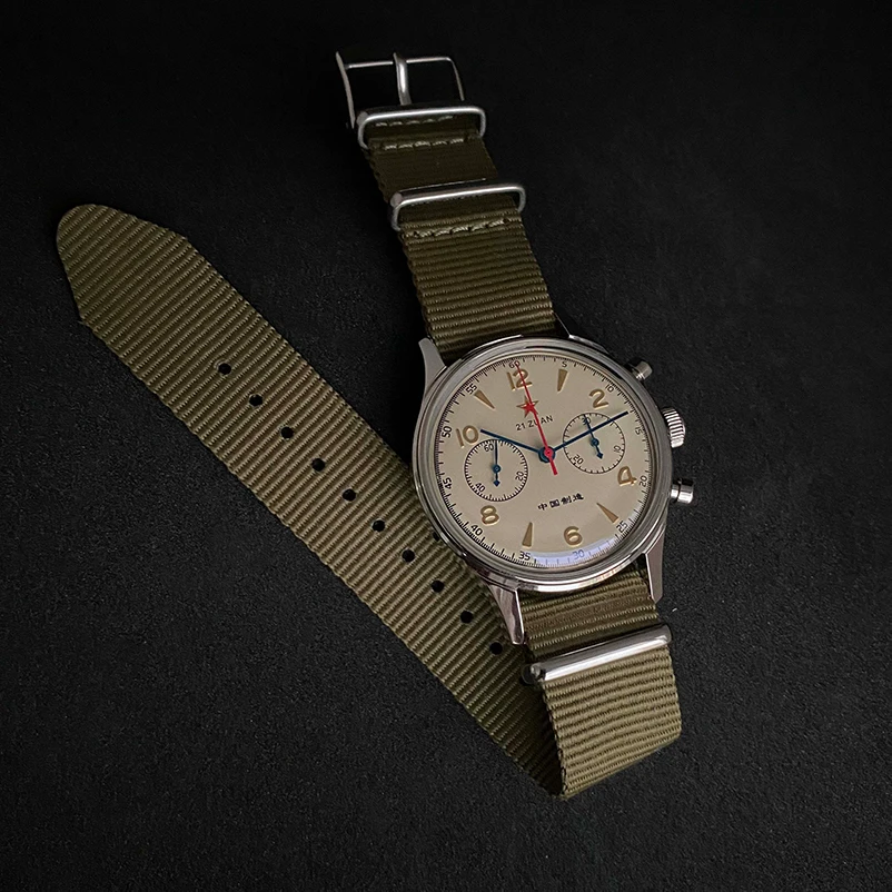 40mm 38mm 1963 Pilot Watch Men Chronograph  Skeleton ST1901 movement Air Force Mechanical Sapphire watch TWO Strap