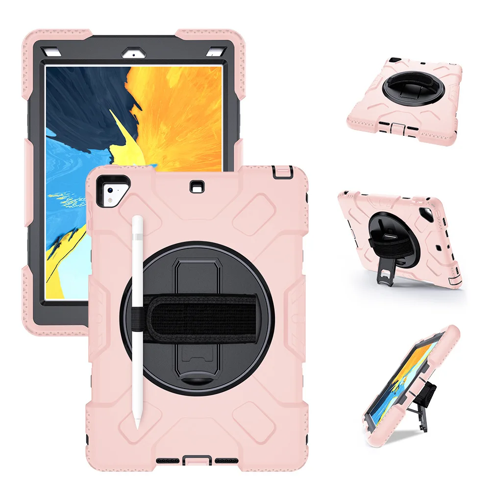 Pink Чехол для iPad Pro 9,7 Air 2 iPad 9,7 дюймов чехол для планшета с держателем карандаша вращение на 360 Защитный ремешок JGX07 - Цвет: Pink