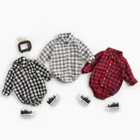 Sanlutoz Plaid Cotton Baby Boys Bodysuits Long Sleeve Baby Clothes Fashion Newborn Bodysuit for Boy 3