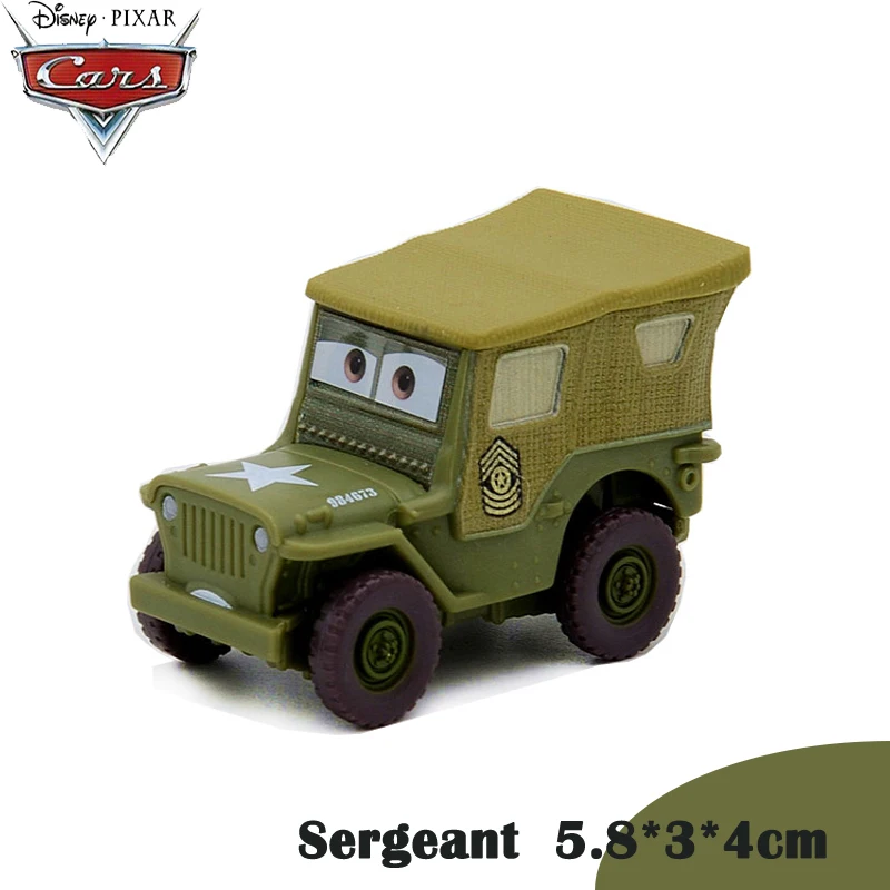 Disney Pixar Cars Sarge Американский WW2 джип военные транспортные средства ambods Merchant Miles литая под давлением игрушка модель игрушки для детей - Цвет: Sergeant