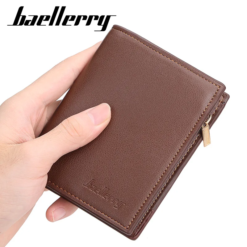 Мужские кошельки baellerry винтажный черный держатель для карт сумка для денег мужской короткий кошелек маленький кожаный бумажник 50 шт./партия